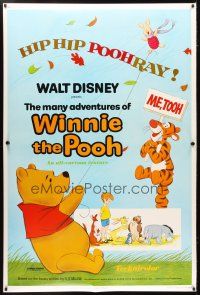 4z241 MANY ADVENTURES OF WINNIE THE POOH 40x60 '77 and Tigger too, cute images!