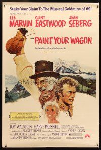 4z244 PAINT YOUR WAGON style C w/COA 40x60 '69 art of Clint Eastwood, Marvin & pretty Jean Seberg!