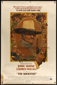 4z250 SHOOTIST 40x60 '76 best Richard Amsel artwork of cowboy John Wayne & cast!