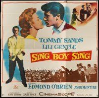 4z028 SING BOY SING 6sh '58 romantic close up of Tommy Sands & Lili Gentle, rock & roll!