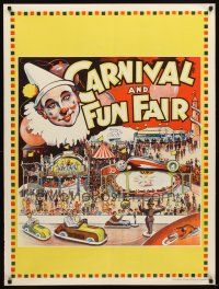 4z280 MAMMOTH CIRCUS: CARNIVAL & FUN FAIR English circus poster '30s cool art of fun rides!