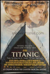 4z136 TITANIC advance English 40x60 '97 Leonardo DiCaprio, Kate Winslet, directed by James Cameron!