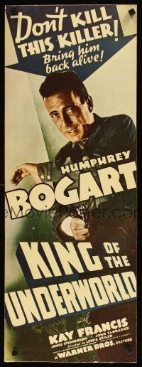 4z100 KING OF THE UNDERWORLD REPRODUCTION insert '80s Humphrey Bogart, bring him back alive!