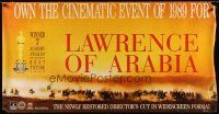 4z199 LAWRENCE OF ARABIA video special 23x46 R89 David Lean classic starring Peter O'Toole!