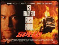 4z277 SPEED video poster '94 huge close up of Keanu Reeves & bus driving through flames!