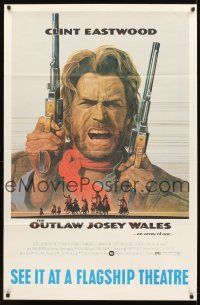 4z299 OUTLAW JOSEY WALES half subway '76 Clint Eastwood is an army of one, cool double-fisted art!