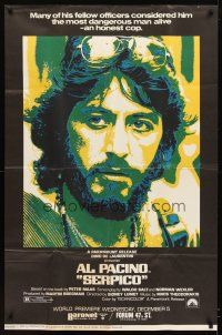 4z303 SERPICO half subway '74 cool close up image of Al Pacino, Sidney Lumet crime classic!