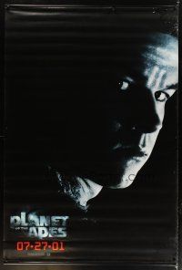 4z179 PLANET OF THE APES set of 2 vinyl banners '01 Tim Burton, Mark Wahlberg, Carter!