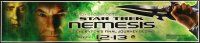 4z184 STAR TREK: NEMESIS 2 piece vinyl banner '02 Patrick Stewart,generation's final journey begins!