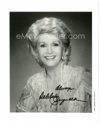 5a701 DEBBIE REYNOLDS signed 8x10 REPRO still '80s head & shoulders portrait by Harry Langdon!