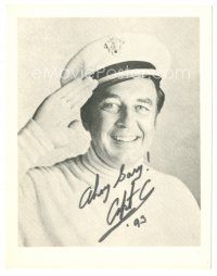 5a646 GEORGE A. LEWIS signed 4.5x5.5 REPRO still '93 close up saluting as Captain Chesapeake!