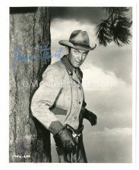 5a754 JAMES STEWART signed 8x10 REPRO still '80s great cowboy portrait from The Far Country!