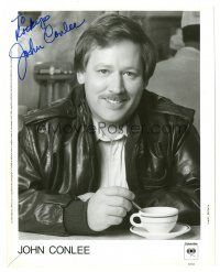 5a407 JOHN CONLEE signed 8x10 publicity still '87 great smiling portrait of the country singer!