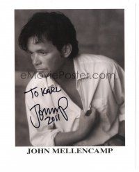 5a409 JOHN MELLENCAMP signed 8x10 publicity still '11 great close portrait of the rock singer!