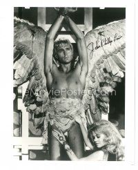 5a778 JOHN PHILLIP LAW signed 8x10 REPRO still '80s best portrait with Jane Fonda from Barbarella!