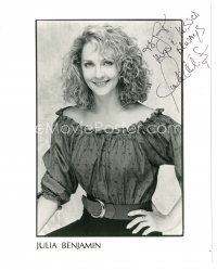 5a784 JULIA BENJAMIN signed 8x10 REPRO still '80s great waist-high smiling portrait of the actress!