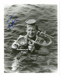 5a814 LLOYD BRIDGES signed 8x10 REPRO still '90 in scuba gear with underwater camera from Sea Hunt!