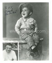 5a870 SPANKY McFARLAND signed 8x10 REPRO still '80s great portrait as a child + inset as an adult!