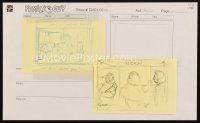 5a036 FAMILY GUY animation art '00s Seth McFarlane cartoon, Peter & Lois with guy at door!