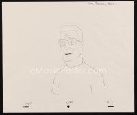 5a038 KING OF THE HILL animation art '00s cartoon pencil drawing c/u of worried Hank Hill!