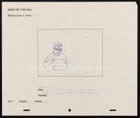 5a041 KING OF THE HILL animation art '00s cartoon pencil drawing of Hank + Peggy silhouette!
