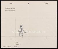 5a042 KING OF THE HILL animation art '00s cartoon pencil drawing of Hank in storyboard!