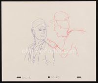 5a045 KING OF THE HILL animation art '00s cartoon pencil drawing of Dale talking to coach!