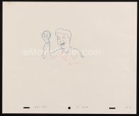 5a046 KING OF THE HILL animation art '00s cartoon pencil drawing of Kahn with baseball!