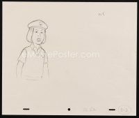 5a049 KING OF THE HILL animation art '00s cartoon pencil drawing of angry girl scout!