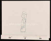 5a051 KING OF THE HILL animation art '00s cartoon pencil drawing of angry girl scout profile!