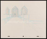 5a058 KING OF THE HILL animation art '00s cartoon pencil drawing of church doors!
