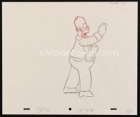 5a001 SIMPSONS animation art '00s cartoon pencil drawing full-length profile of Homer!