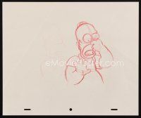 5a003 SIMPSONS animation art '00s has a cartoon pencil drawing of Homer on each side!
