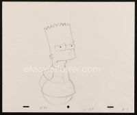 5a008 SIMPSONS animation art '00s cartoon pencil drawing of Bart squinting his eyes!