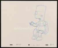 5a009 SIMPSONS animation art '00s cartoon pencil drawing of Bart with his head turned!
