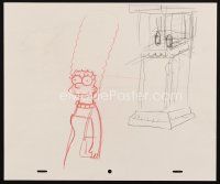 5a014 SIMPSONS animation art '00s cartoon pencil drawing close up of smiling Marge!