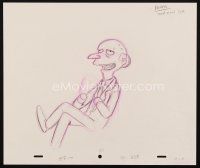 5a015 SIMPSONS animation art '00s cartoon pencil drawing of Mr. Burns sitting & laughing!