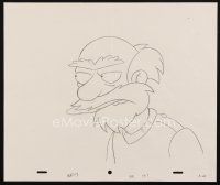 5a018 SIMPSONS animation art '00s cartoon pencil drawing close up of Groundskeeper Willie!