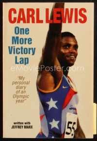 5a332 CARL LEWIS signed softcover book '96 One More Victory Lap, his personal Olympic diary!