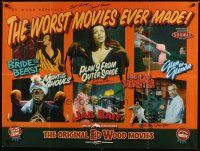 5a287 ORIGINAL ED WOOD MOVIES signed British quad '90s by Brooks, Dolores Fuller, AND Walcott!