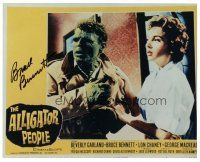 5a680 BRUCE BENNETT signed color 8x10 REPRO still '80s in monster makeup on Alligator People LC!