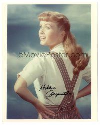 5a702 DEBBIE REYNOLDS signed color 8x10 REPRO still '80s great super young portrait of the star!