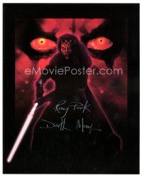 5a846 RAY PARK signed color 8x10 REPRO still '00s cool image as Darth Maul from Star Wars Episode I