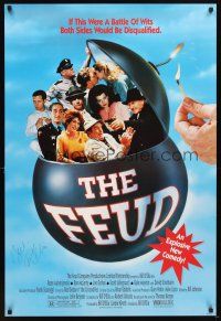 5a110 FEUD signed video 1sh '90 by director Bill D'Elia, great bomb image!