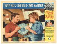 5a247 TRUTH ABOUT SPRING signed LC #1 '65 by Hayley Mills, who's close up with James MacArthur!