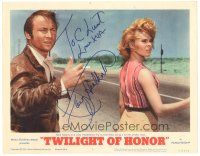 5a248 TWILIGHT OF HONOR signed LC #2 '63 by Joey Heatherton, who's hitchhiking with Nick Adams!