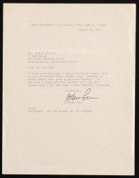 5a062 ARTHUR PENN signed letter '74 writing extremely frank turn down of Carlino's screenplay!