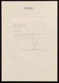 5a064 CARL LAEMMLE JR signed letter '47 thanking friend for loan of two Film Daily year books!