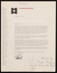 5a065 CHARLTON HESTON signed letter '73 inviting agent Paul Kohner to James Cagney AFI tribute!