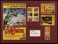 5a090 CRAIG STEVENS signed matted display '80s with great images of Deadly Mantis movie paper!